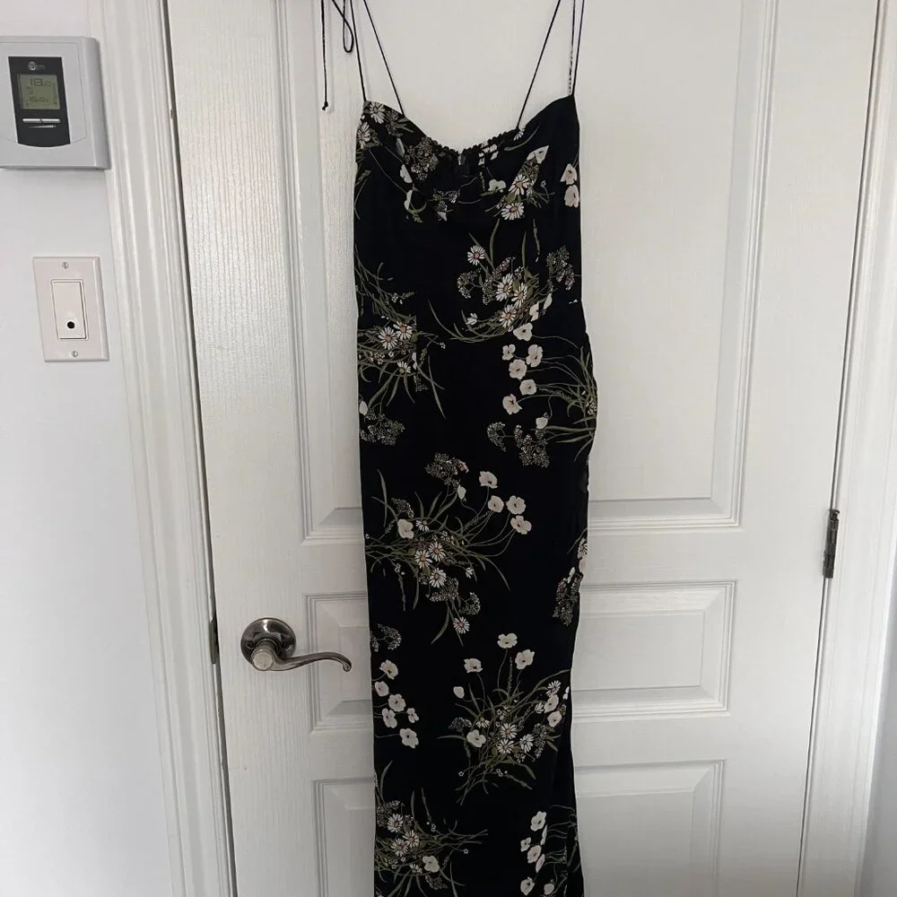 Reformation black Kourtney midi dress SIZE S - Picture 11 of 12